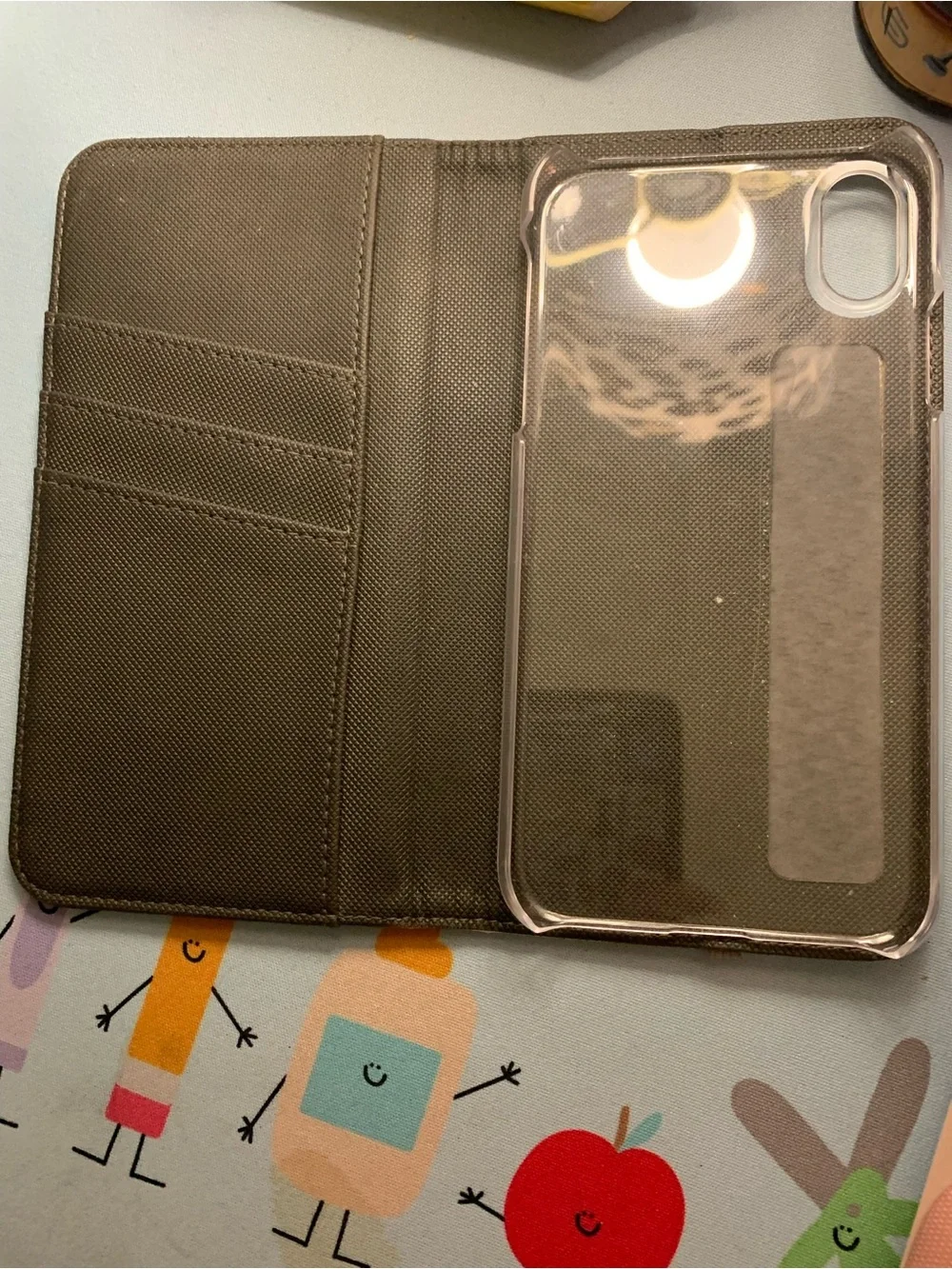 Wallet-Style Rainbow Tile Phone Case with Elastic Closure iPhone XR